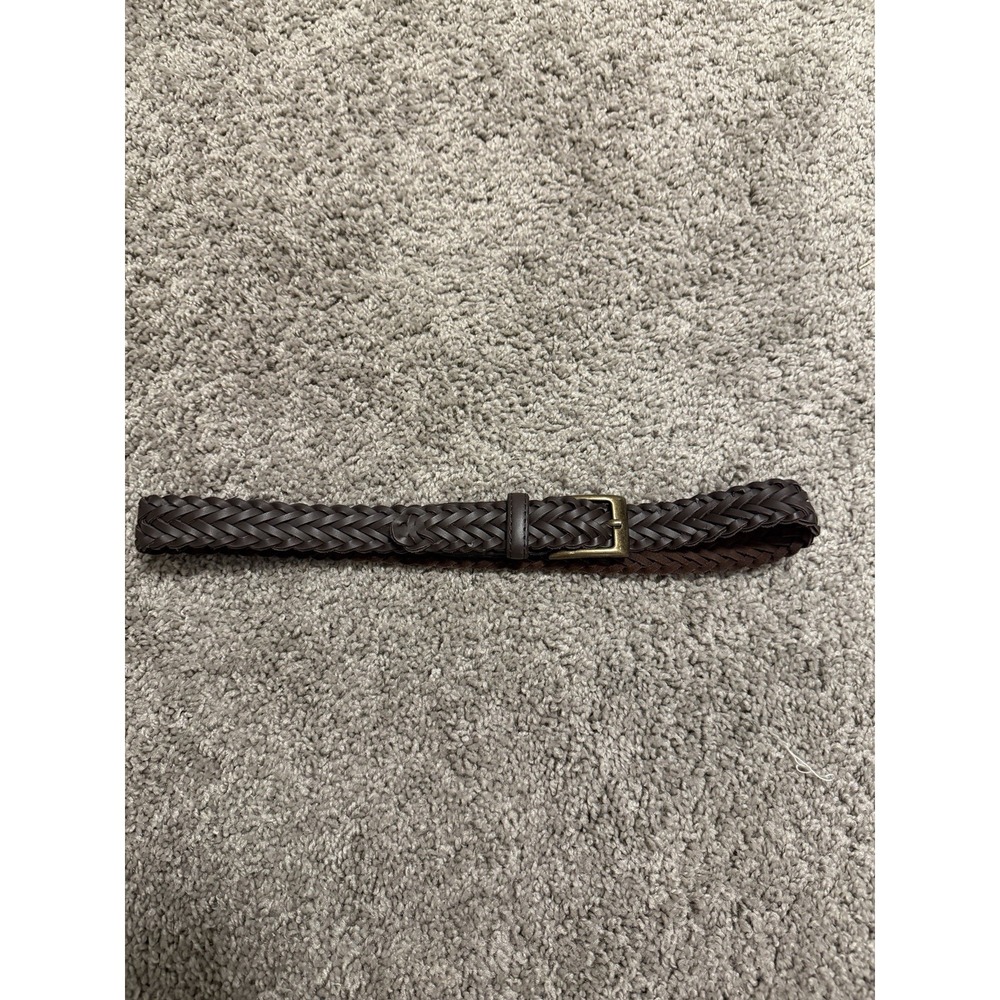 Target Brown Braided Adjustable Belt Brass Buckle 32.5in